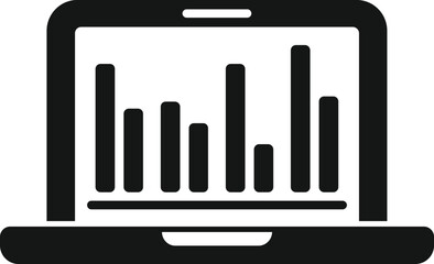 Wall Mural - Laptop market chart icon simple vector. Segment target. Business share