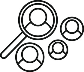 Poster - Business people search icon outline vector. Segment market. Customer chart