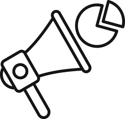 Poster - Megaphone market segment icon outline vector. Customer target. Business share