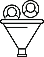 Poster - Market funnel icon outline vector. Customer target. People share