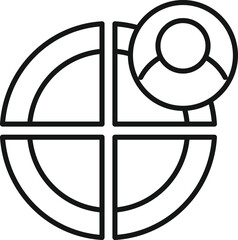 Poster - Lead pie chart icon outline vector. Market target. Business share