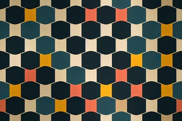Poster - Geometric seamless pattern with simple shapes. Very peri pantone color pattern. Vintage abstract background for wallpaper scrapbooking cover. 2d illustrated retro texture