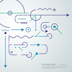 Poster - Vector internet technology banner. Abstract circuit board. Global network background