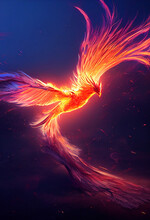 Concept Art Illustration Of Rebirth Of Phoenix Fire Bird