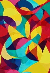Poster - Colorful funny 3D line doodle seamless pattern. Creative minimalist style art background for children or trendy design with basic shapes. Modern impasto paint stroke backdrop.