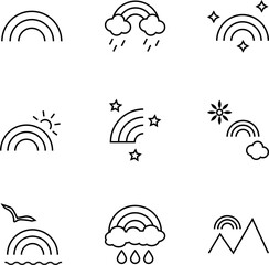 Wall Mural - set of modern outline symbols for internet stores, shops, banners, adverts. vector isolated line ico