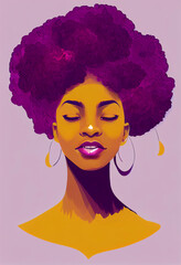 Wall Mural - Portrait of a young Black Woman with a beautiful hairstyle.