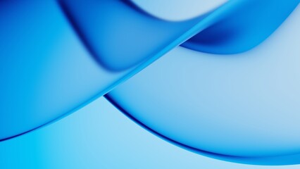 Abstract 3D light blue fluid twisted wavy glass morphism. Design visual element for background, wallpaper, banner, cover,  poster or header.
