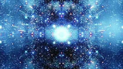 Wall Mural - Video Background 2656: Multidimensional space travel star field kaleido (Loop).