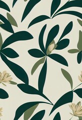 Wall Mural - Seamless vintage pattern. wonderful white flowers, dark green leaves on a terracotta background. texture. trend print for textiles, wallpaper and packaging.