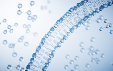 Poster - Transparent cytomembrane structure, 3d rendering.