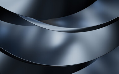 Sticker - Metallic curve geometry background, 3d rendering.