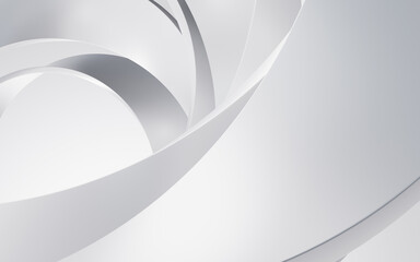 Poster - White geometric curve background, 3d rendering.
