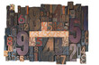 © clsdesign - Isolated set of vintage letterpress type numbers of different sizes