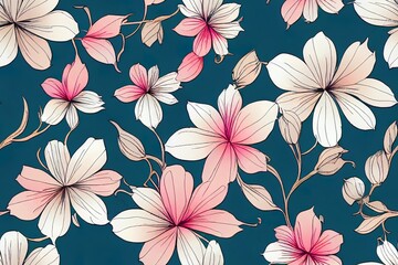 Wall Mural - Floral seamless pattern with beautiful flowers. flowers Pattern for summer fashion prints.