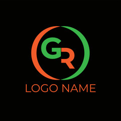 GR letter initial logo design vector