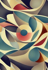 Aufkleber - Hand drawn abstract illustration print. Natural colors creative collage pattern.