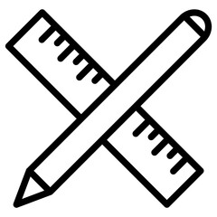 Sticker - pen with ruler icon