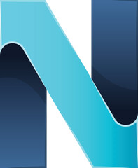 Abstract letter N logo illustration in trendy and minimal style