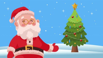 Canvas Print - santa claus standing character animation