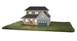 3d model of a 2-storey cottage on a transparent background. alpha channel. 