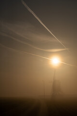 Wall Mural - An Windmill in the fog