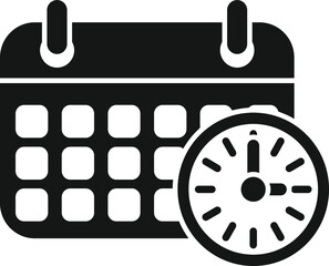 Poster - Calendar time icon simple vector. Work control. Task team