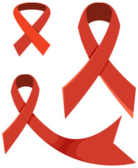 Wall Mural - Red ribbon AIDS HIV symbol