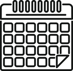 Poster - Calendar data icon outline vector. Time work. Control task