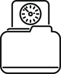 Poster - Folder clock icon outline vector. Work control. School team