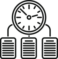 Poster - Time management icon outline vector. Business clock. Work control