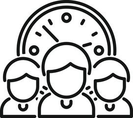 Poster - People time management icon outline vector. Business project. Work control