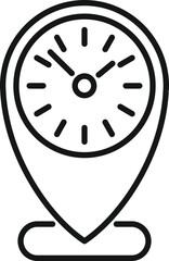 Poster - Time location control icon outline vector. Work clock. School team