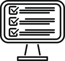 Poster - Monitor task icon outline vector. Business clock. Control school