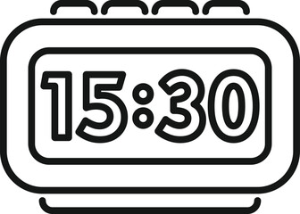 Poster - Digital alarm clock icon outline vector. Business work. Project control