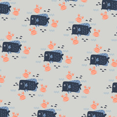 Poster - Seamless pattern with cute cartoon animals perfect for kids clothes design and decoration