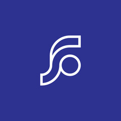 Fototapete - Modern and minimalist initial letter OF or FO monogram logo