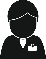 Poster - man support icon simple vector. service help. marketing personal