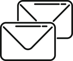 Poster - mail support icon outline vector. office service. online call