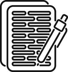 Poster - sign document icon outline vector. office service. work online