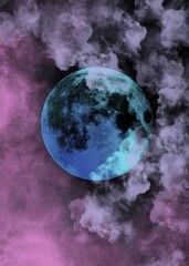 Wall Mural - abstract with space.beautiful bright space objects.planets and comets.abstract background,wallpaper,