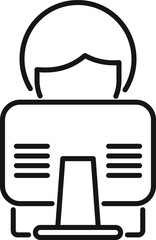 Poster - online pc help icon outline vector. office service. customer support