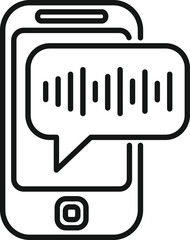 Poster - record phone help icon outline vector. service support. work online