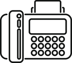 Poster - fax phone icon outline vector. service support. work online