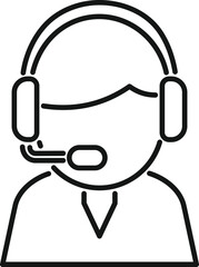 Poster - call center icon outline vector. office service. work online