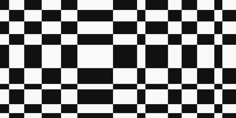 Poster - Vector canvas with black and white checkered pattern.