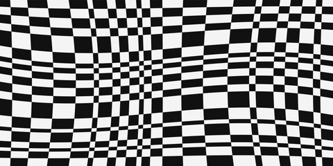 Poster - Checkered, slightly curly fabric. Checkerboard pattern seamless. Print, seamless design, interior and surface decoration.