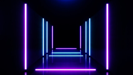 Wall Mural - abstract sci-fi retro style of the 80s. laser neon bright background. design for banners advertising