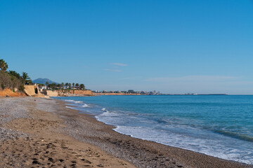 Sticker - Benicarlo beach Spain north of town named platja de la Mar Xica near alegria del mar camping between Peniscola and Vinaros