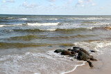 Fototapeta Pomosty - The stones of the Baltic beach sea